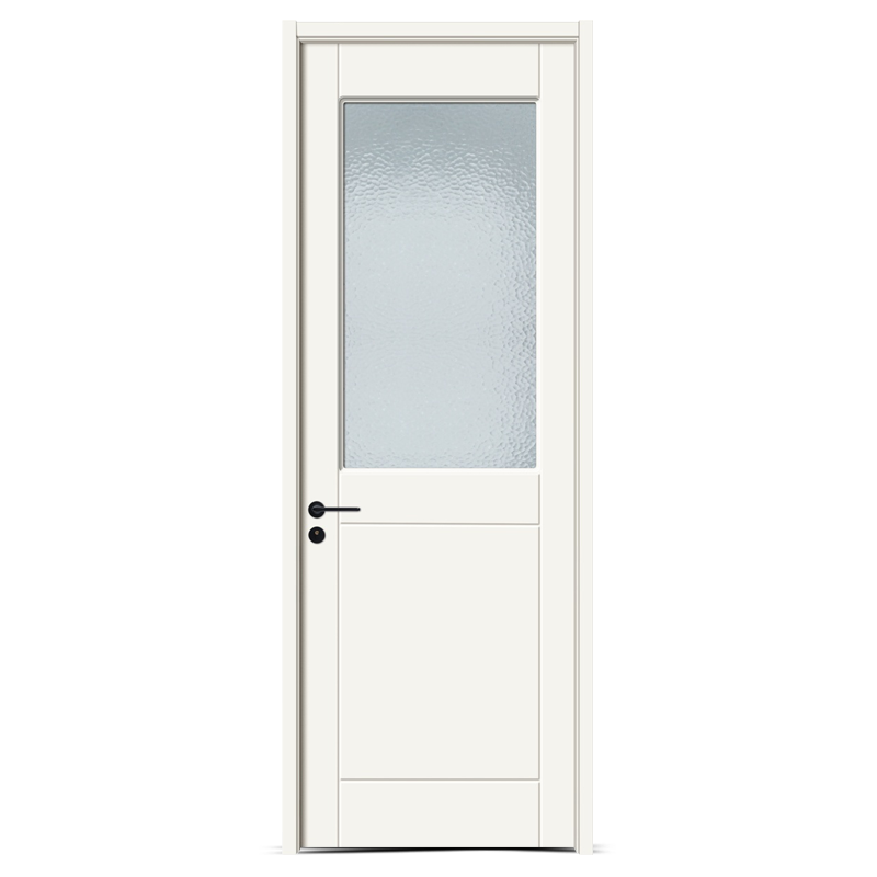 GW-123B Reinweiße PVC-MDF-Badezimmerglas-Holztür